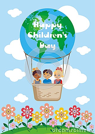 Happy children day greeting Vector Illustration